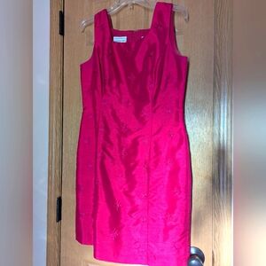 Karin Stevens shift dress, bright pink, sz 8